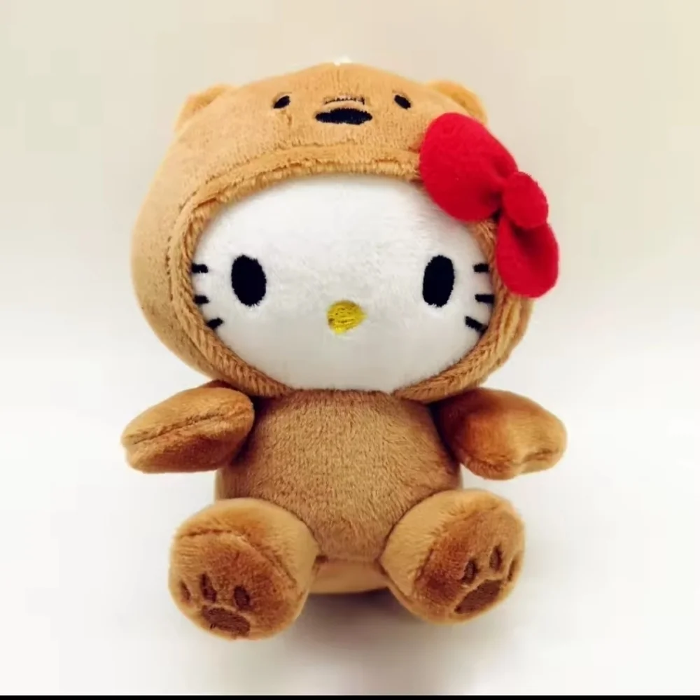Brown hello kitty Sanrio brand new plush bow red white kawaii girls decor